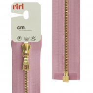 66006_Молния металл, Gold, разъёмная 1 замок, на атласной тесьме, 4 мм, 70 см, цвет 9413, светло-сиреневый