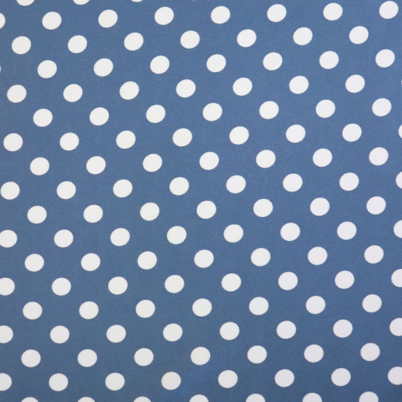 Ткань шелк Армани в горошек 90г/м? 97% полиэстер, 3% спандекс шир.145см арт.Р.19159.01 цв.01 джинсовый рул.30м