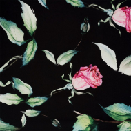 Ткань шелк Армани креп 90 г/м? 97% полиэстер, 3% лайкра шир.148 см арт.T.0028.2 цв.02 черный рул.25м