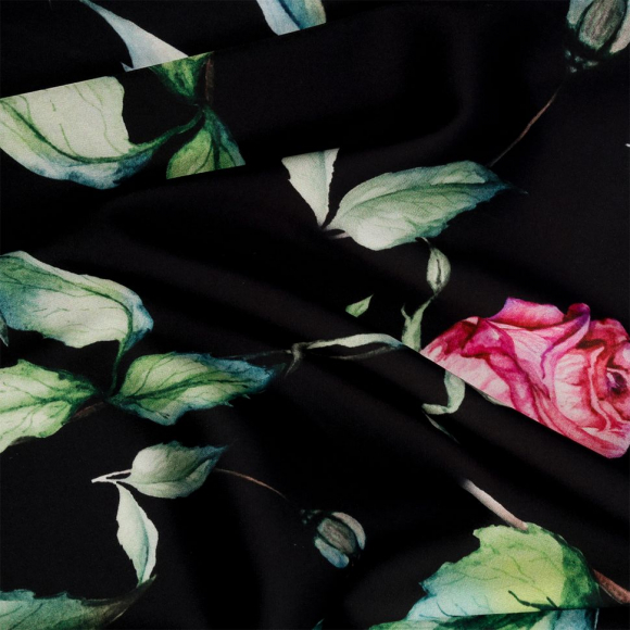 Ткань шелк Армани креп 90 г/м? 97% полиэстер, 3% лайкра шир.148 см арт.T.0028.2 цв.02 черный рул.25м Ткань шелк Армани креп 90 г/м? 97% полиэстер, 3% лайкра шир.148 см арт.T.0028.2 цв.02 черный рул.25м