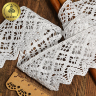 Кружево хлопковое KRUZHEVO 45мм арт.TR.1003 цв.01 белый, уп.20м