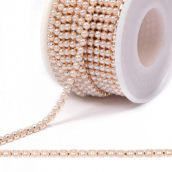 Цепь с жемчугом арт.TBY.05.03.G-1, цв.WHITE/PINKGOLD, 3 мм, уп.10 м