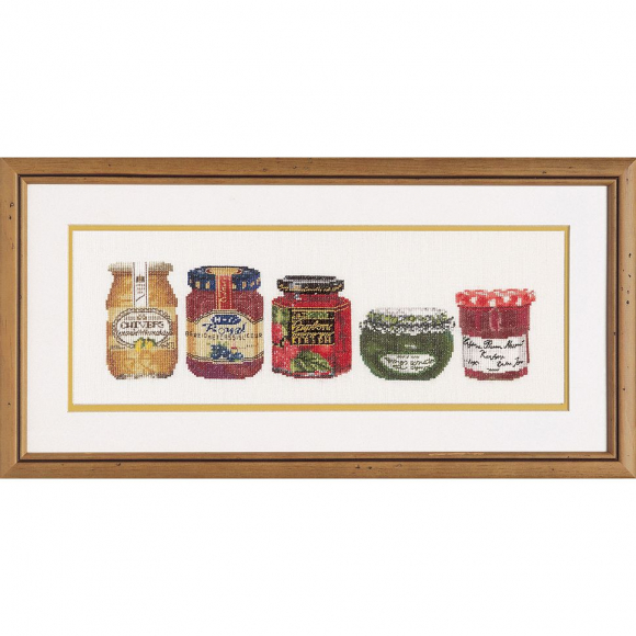 Набор для вышивания THEA GOUVERNEUR арт.3047 Баночки с джемом 12,5х35,5 cм