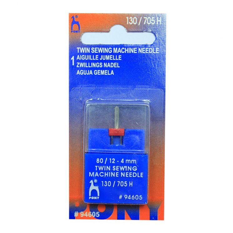 Иглы для бытовых швейных PONY двойные № 80, 4,00 мм уп.1 игла, арт.94605