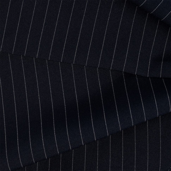Ткань Габардин кач-во Фухуа в полоску 180 г/м? 100% полиэстер шир.150 см арт.TBY.Gbf.st.24102.1.2 цв.02 т.синий уп.5м