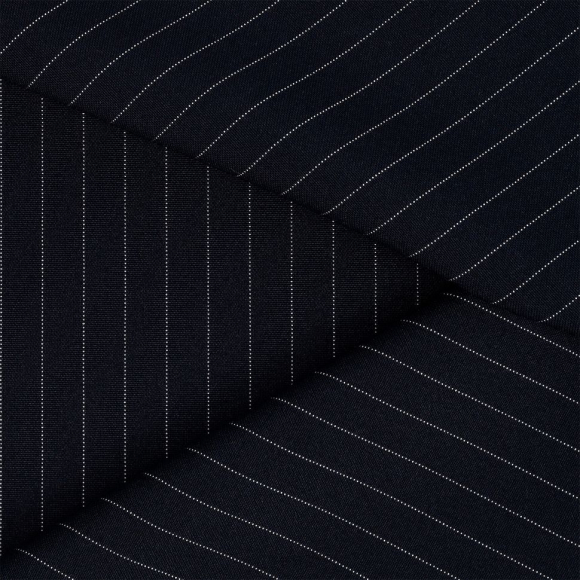 Ткань Габардин кач-во Фухуа в полоску 180 г/м? 100% полиэстер шир.150 см арт.TBY.Gbf.st.24102.1.2 цв.02 т.синий уп.5м