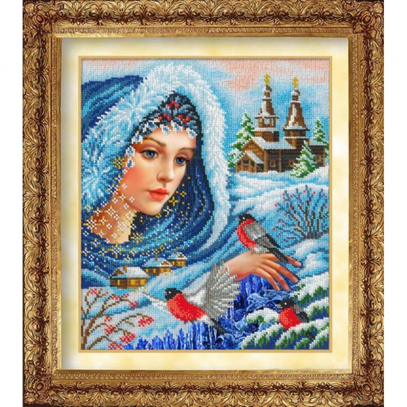 Набор для вышивания бисером РУССКАЯ ИСКУСНИЦА арт.1026 Волшебница зима 26х31 см