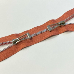 Молния трактор №5 Premium два замка 110см никель D061 каштановый