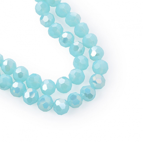 Бусины граненые Рондель (стекло) на нитях арт.TBY-R-2 10мм  цв.32 AB голубой мульти уп.1х72 бусины