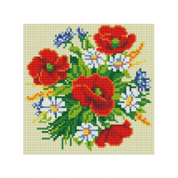 Набор Белоснежка для изготовления картин со стразами арт.БЛ.456-ST-PS Маленький букет 20х20 см