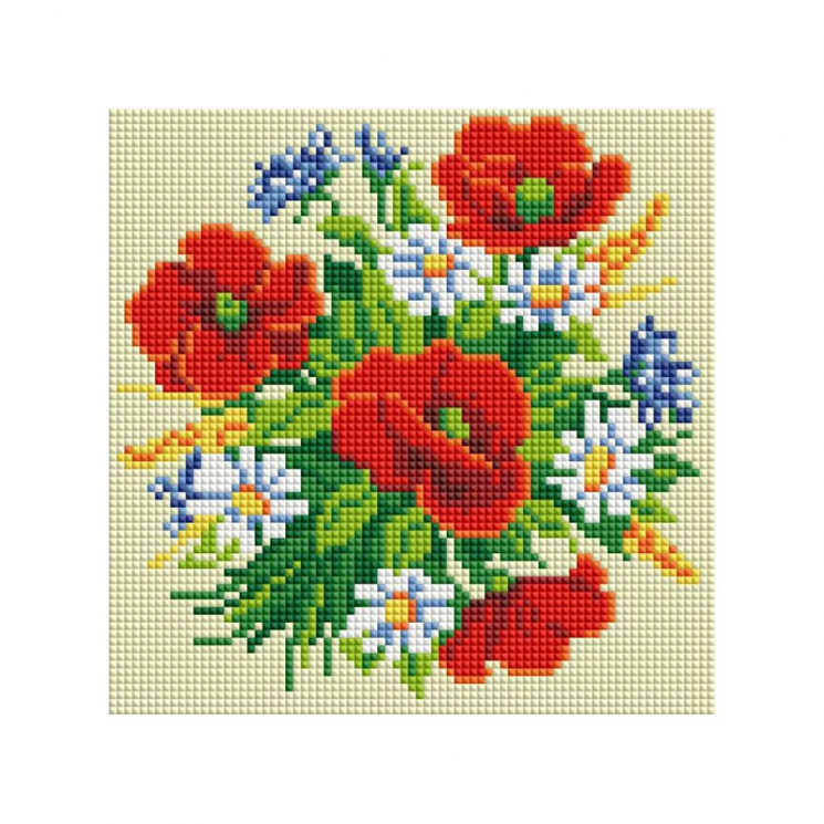 Набор Белоснежка для изготовления картин со стразами арт.БЛ.456-ST-PS Маленький букет 20х20 см