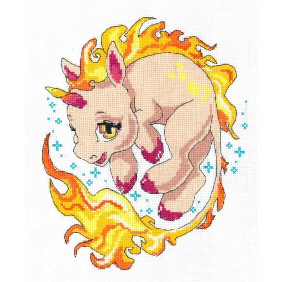 Набор для вышивания мулине НИТЕКС арт.0231 Огонь 22х25 см