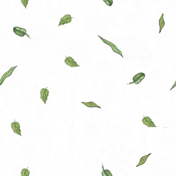 Ткань для пэчворка PEPPY Полевые Цветы 135 г/м? 100% хлопок цв.ПЦ-22 белый уп.50х50 см