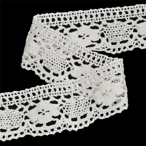 Тесьма вязаная 60мм 60.01.023 цв.белый уп.25м