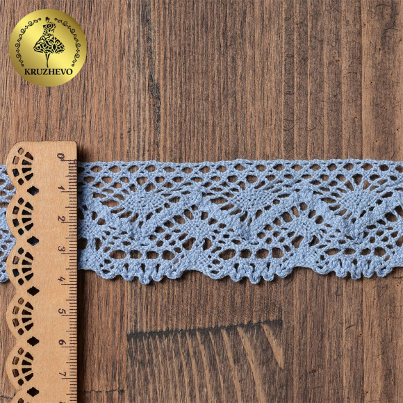 Тесьма вязаная KRUZHEVO 45мм TBY-5235 цв.23 голубой уп.10м Тесьма вязаная KRUZHEVO 45мм TBY-5235 цв.23 голубой уп.10м