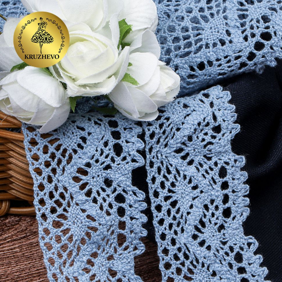 Тесьма вязаная KRUZHEVO 45мм TBY-5235 цв.23 голубой уп.10м Тесьма вязаная KRUZHEVO 45мм TBY-5235 цв.23 голубой уп.10м