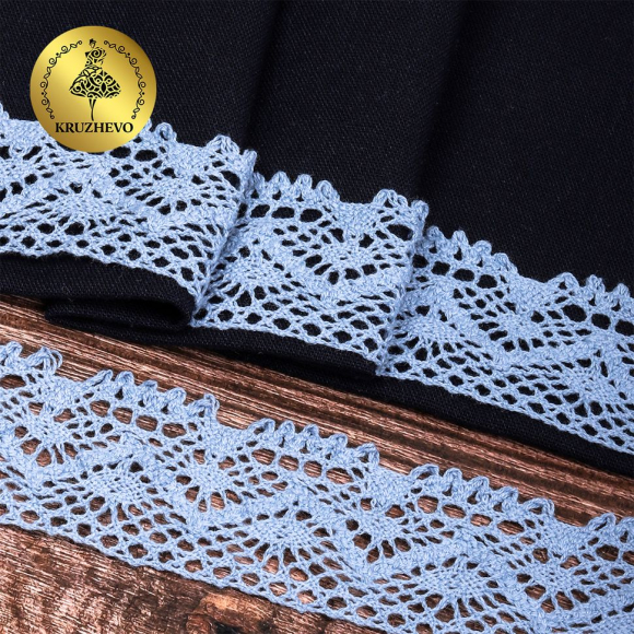 Тесьма вязаная KRUZHEVO 45мм TBY-5235 цв.23 голубой уп.10м Тесьма вязаная KRUZHEVO 45мм TBY-5235 цв.23 голубой уп.10м