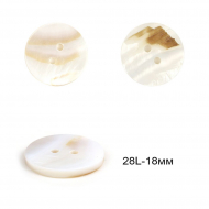 Пуговицы пластик TBY.80146 цв.белый перламутр 28L-18мм, 2 прокола, 50 шт