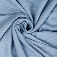 Ткань трикотаж лапша 320 г/м? 62% пэ, 30% вискоза, 8% спандекс шир.160 см арт.С.1855.08 цв.голубой рул.30м