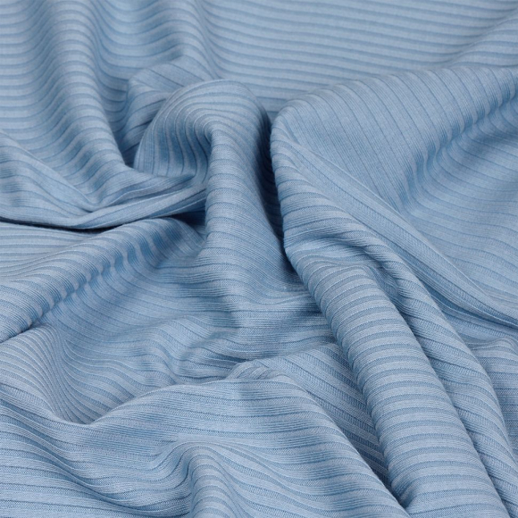 Ткань трикотаж лапша 320 г/м? 62% пэ, 30% вискоза, 8% спандекс шир.160 см арт.С.1855.08 цв.голубой рул.30м Ткань трикотаж лапша 320 г/м? 62% пэ, 30% вискоза, 8% спандекс шир.160 см арт.С.1855.08 цв.голубой рул.30м