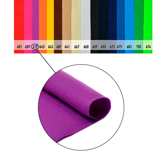 Фетр в рулоне жесткий Magic 4 Hobby 1мм 100см арт.FLT-H2 уп.10м цв.619 сирень