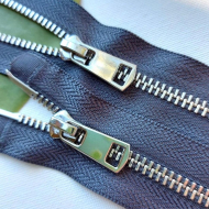 Молния мет. титан №5 черный никель два замка 95см D168 темно синий