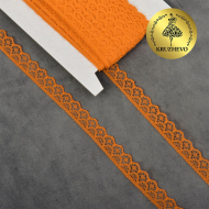 Кружево-трикотаж KRUZHEVO арт.TBY 150-2 шир.12мм цв.229 св.оранжевый уп.27,4м