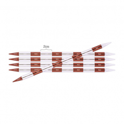 42035 Knit Pro Спицы чулочные для вязания SmartStix 7мм/20см, алюминий, серебристый/охра, 5шт