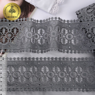 Кружево гипюр KRUZHEVO арт.TR.8G8316 шир.81мм цв.08 серый уп.9м