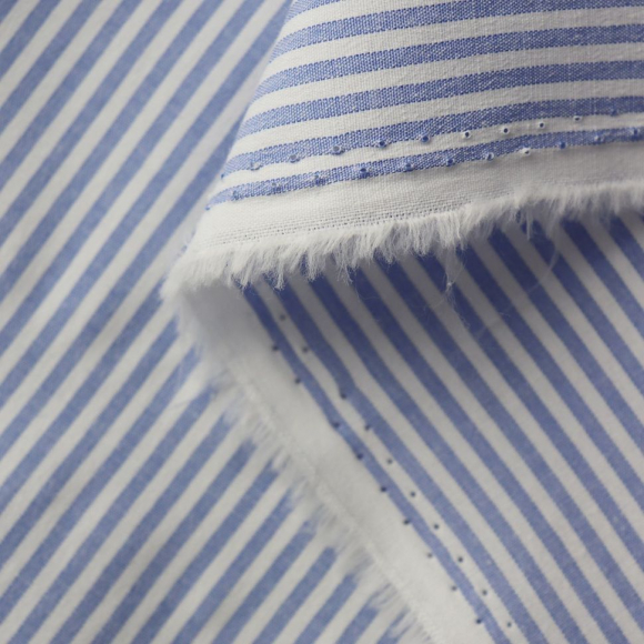 Ткань рубашечная 125 г/м? 60% полиэстер, 37% хлопок, 3% спандекс шир.150 см арт.Р.14785.01 цв.01 голубой уп.25м