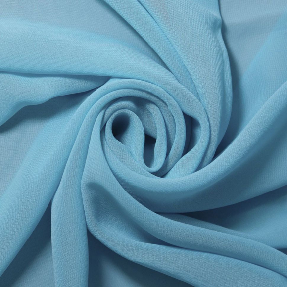 Ткань Шифон 80 г/м? 100% полиэстер шир.150 см арт.Р.14946.13 цв.13 бирюзовый уп.40м