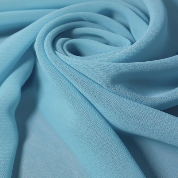 Ткань Шифон 80 г/м? 100% полиэстер шир.150 см арт.Р.14946.13 цв.13 бирюзовый уп.40м