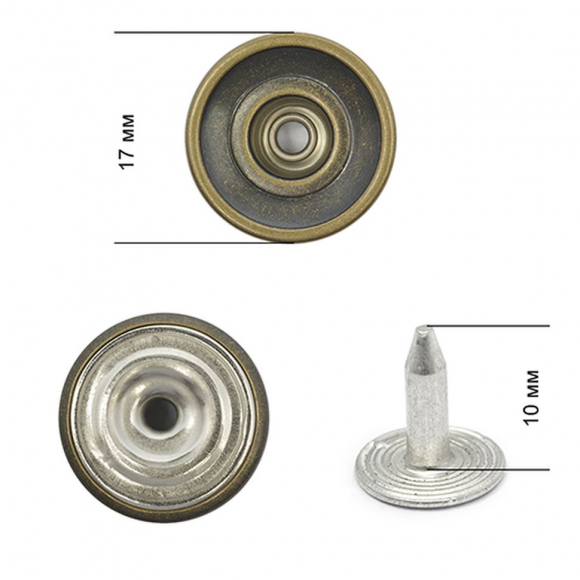 Пуговицы джинсовые латунь с отверстием - стабильные 17мм New Star цв. антик уп. 500шт Пуговицы джинсовые латунь с отверстием - стабильные 17мм New Star цв. антик уп. 500шт