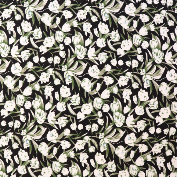 Ткань Штапель 150 г кв.м 100% вискоза шир.145 см арт.Р.27232.02 цв.02 черный уп.45м