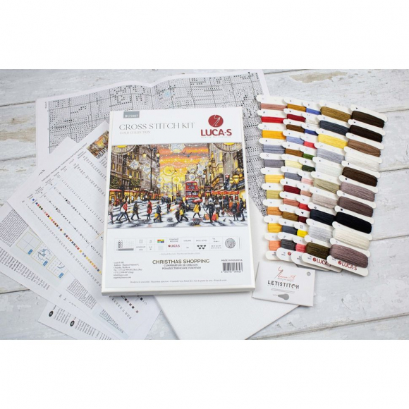 Набор для вышивания LUCA-S арт. BU5007 GOLD - Рождественские покупки 62х46 см