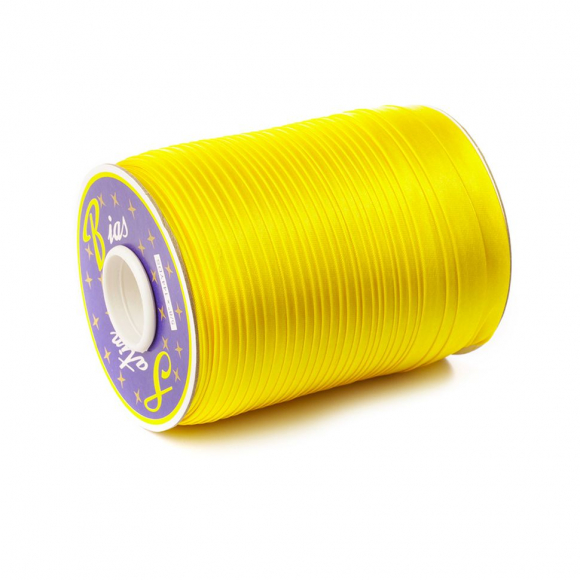 Косая бейка TBY атласная шир.15мм цв.F110 ярк.желтый уп.132 м