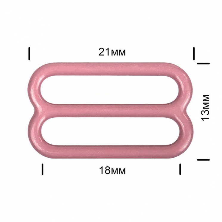 Пряжка регулятор для бюстгальтера металл TBY-57776 18мм цв.S256 розовый рубин, уп.100шт