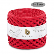 Пряжа трикотажная 100м, 300г, ширина 6-8мм цв.3044 красный