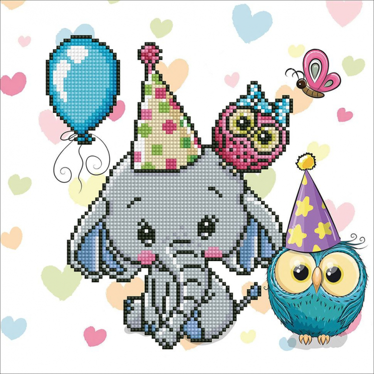 Кристальная мозаика на холсте ФРЕЯ арт.ALV-102 Вечеринка 30х30 см