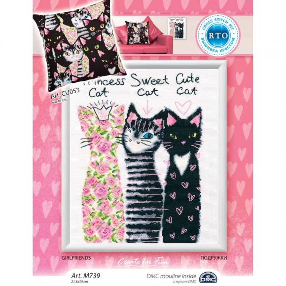 Набор для вышивания РТО арт.M739 Подружки 21,5х30 см Набор для вышивания РТО арт.M739 Подружки 21,5х30 см