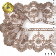 Кружево сетке KRUZHEVO арт.TBY.40472 шир.80мм цв.N4815 кофе уп.13,71м
