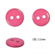 Пуговицы пластик арт.TBY.376.11.PN цв.розовый, 18L-11мм, 2 прокола, 200шт