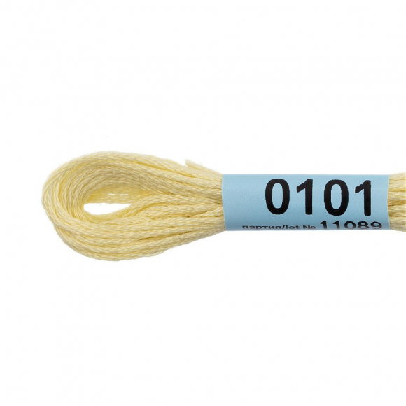 Нитки для вышивания Gamma мулине (3173-6115) 100% хлопок 24 x 8 м цв.0101 бл.желтый