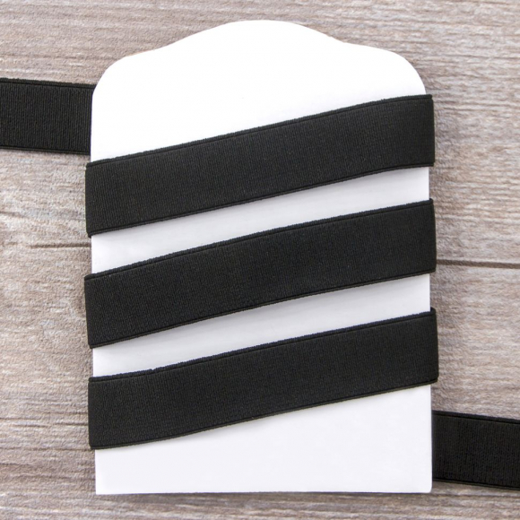 32110_Резинка на блистере SAFISA 20 мм, 1,5 м, цвет 01, черный