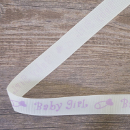 85510_Лента репсовая на картонной катушке "Baby girl"