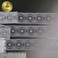 Кружево на сетке KRUZHEVO арт.TR.4010 шир.30мм цв.212 белый уп.14м