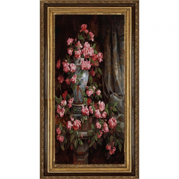 Рисунок на ткани (Бисер) КОНЁК арт. 8479 Китайская роза 25х45 см Рисунок на ткани (Бисер) КОНЁК арт. 8479 Китайская роза 25х45 см