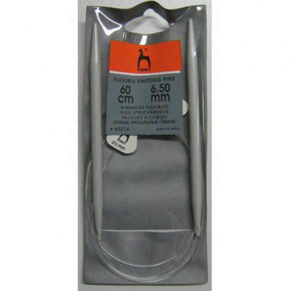 65214 PONY Спицы для вязания прямые, гибкие 60 см 6.50мм