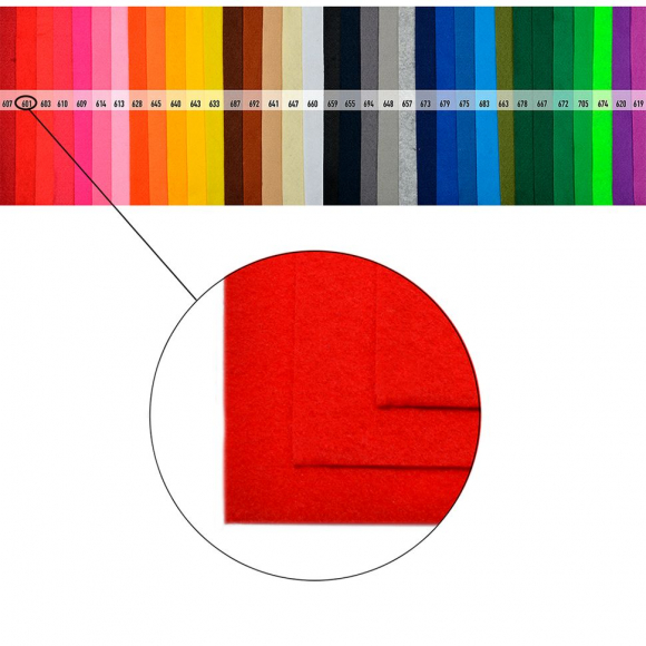 Фетр листовой мягкий Magic 4 Hobby 1мм 20х30см арт.FLT-S1 уп.10 листов цв.601 красный