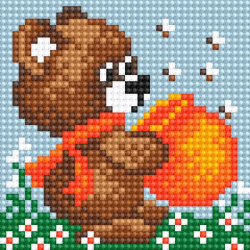 Алмазная мозаика Ah5208 Медвежонок с медом 10х10